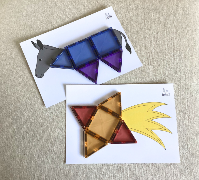 TŘÍKRÁLOVÉ ŠABLONY - HRÁTKY S MAGNETICKOU STAVEBNICÍ - PDF: POLOTOVAR 