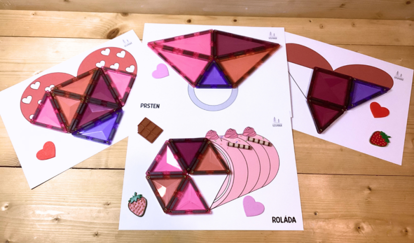 VALENTÝNSKÉ ŠABLONY - HRÁTKY S MAGNETICKOU STAVEBNICÍ - PDF: PDF