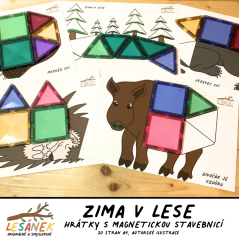ZIMA V LESE - HRÁTKY S MAGNETICKOU STAVEBNICÍ