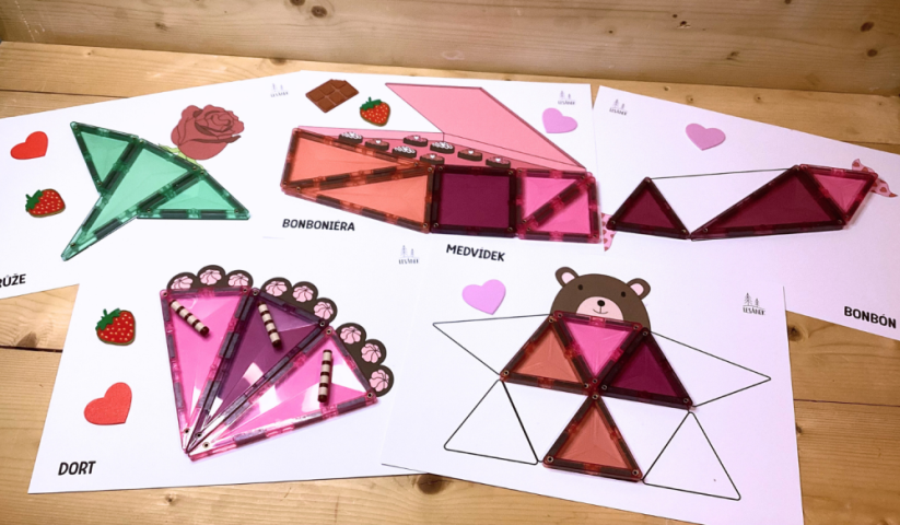 VALENTÝNSKÉ ŠABLONY - HRÁTKY S MAGNETICKOU STAVEBNICÍ - PDF: PDF