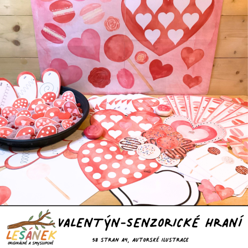 VALENTÝN - senzorické hraní - PDF: POLOTOVAR 