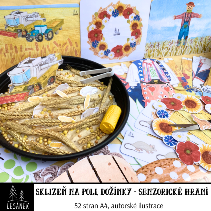 SKLIZEŇ NA POLI, DOŽÍNKY - senzorické hraní - PDF: PDF