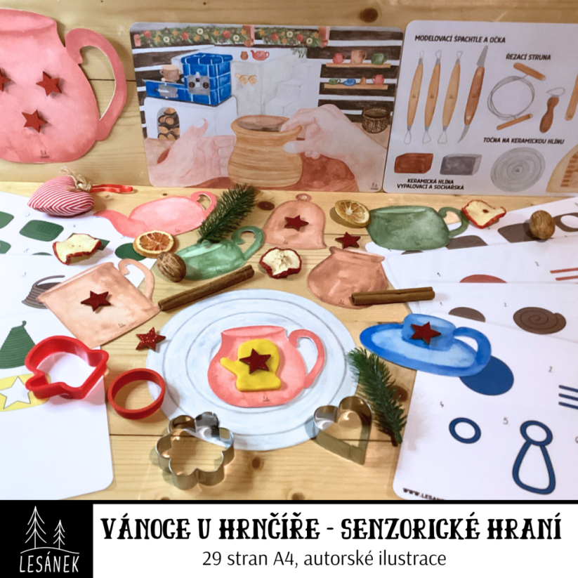 VÁNOCE U HRNČÍŘE - senzorické hraní - PDF: PDF