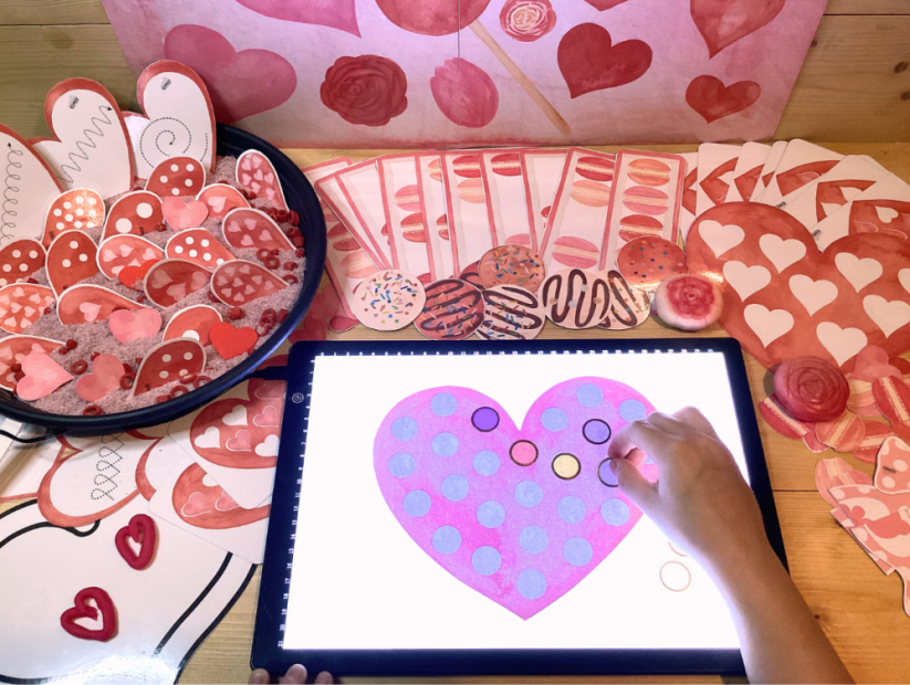 VALENTÝN - senzorické hraní - PDF: POLOTOVAR 