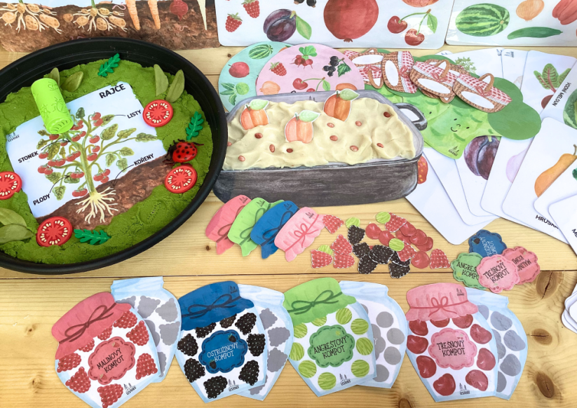 OVOCE A ZELENINA NA ZAHRÁDCE - senzorické hraní