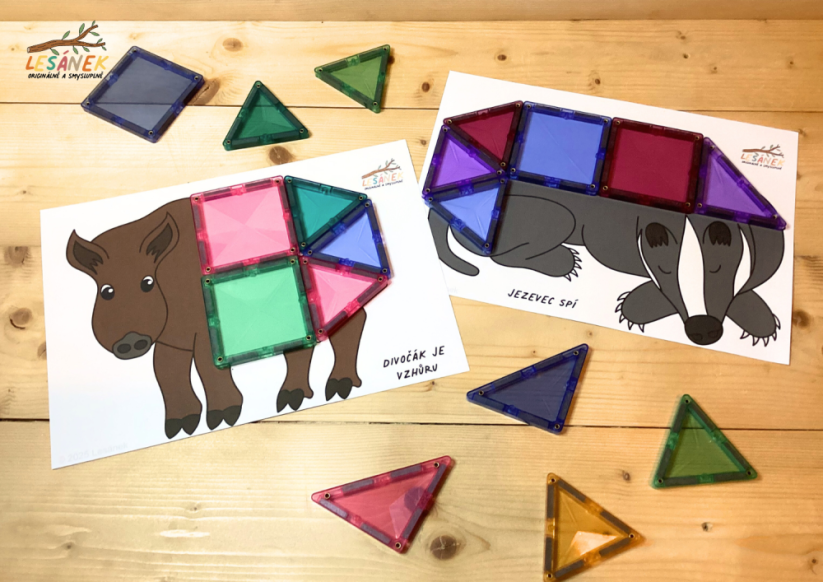 ZIMA V LESE - HRÁTKY S MAGNETICKOU STAVEBNICÍ - PDF: PDF