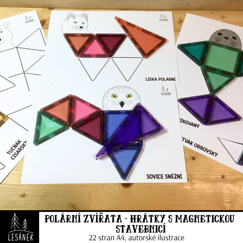 POLÁRNÍ ZVÍŘATA ŠABLONY - HRÁTKY S MAGNETICKOU STAVEBNICÍ - PDF: PDF