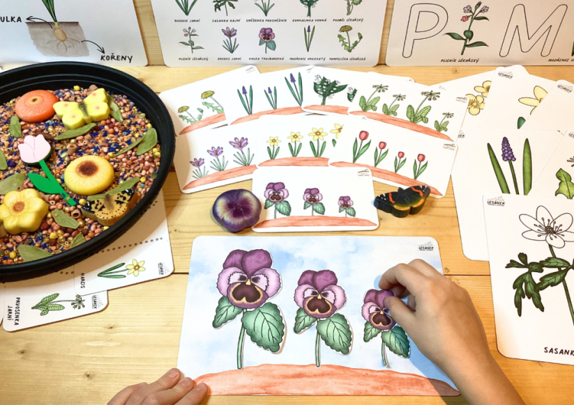 JARNÍ KVĚTINY - senzorické hraní - PDF: POLOTOVAR 