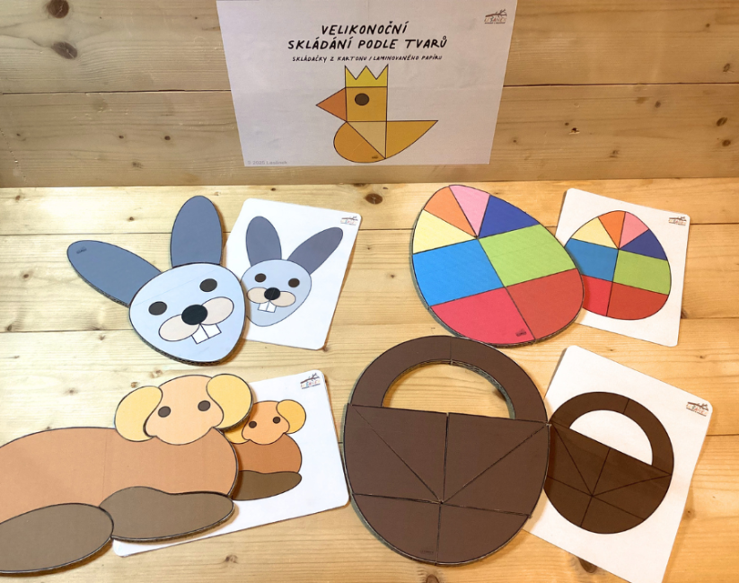VELIKONOČNÍ SKLÁDAČKA PODLE TVARŮ - PDF: POLOTOVAR 