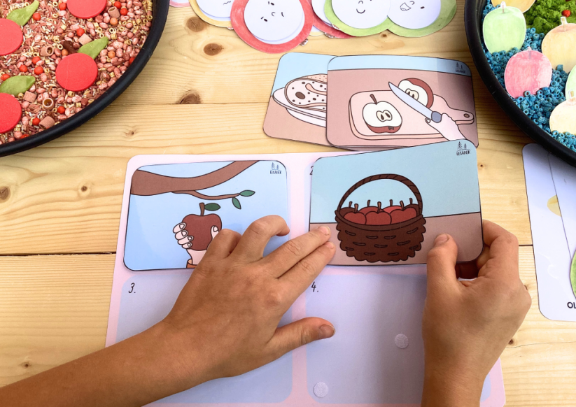 BAREVNÁ JABLÍČKA - senzorické hraní - PDF: POLOTOVAR 