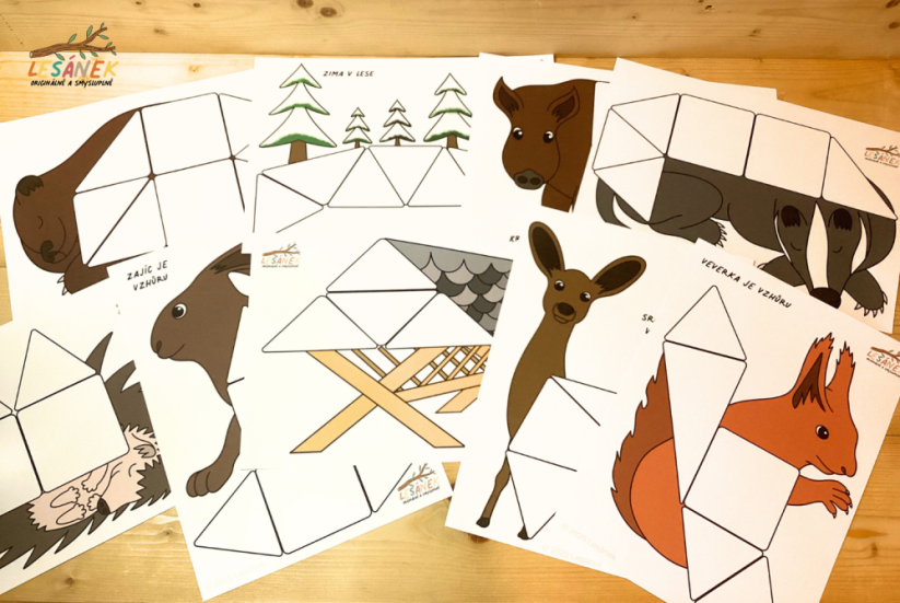 ZIMA V LESE - HRÁTKY S MAGNETICKOU STAVEBNICÍ - PDF: PDF
