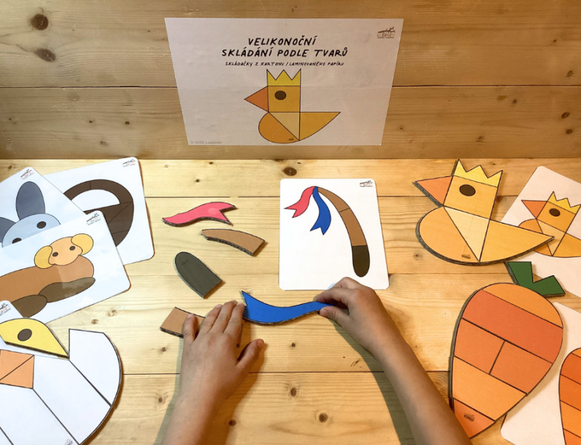 VELIKONOČNÍ SKLÁDAČKA PODLE TVARŮ - PDF: POLOTOVAR 