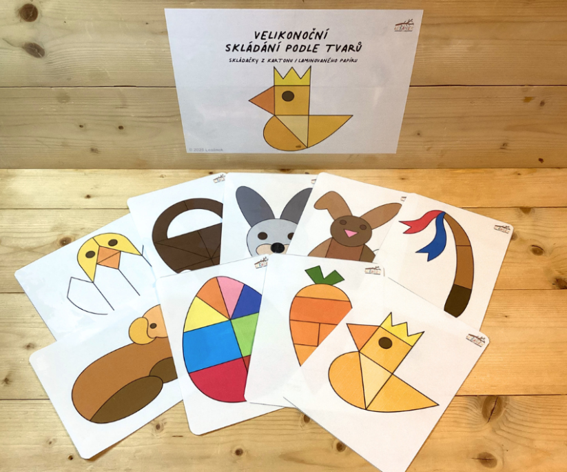 VELIKONOČNÍ SKLÁDAČKA PODLE TVARŮ - PDF: POLOTOVAR 