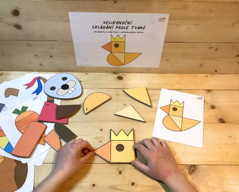 VELIKONOČNÍ SKLÁDAČKA PODLE TVARŮ - PDF: POLOTOVAR 