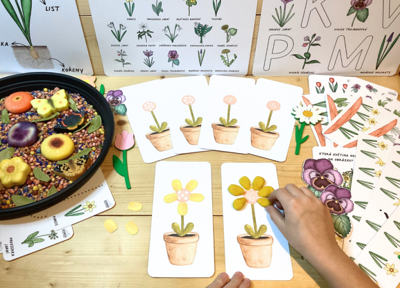 JARNÍ KVĚTINY - senzorické hraní - PDF: POLOTOVAR 