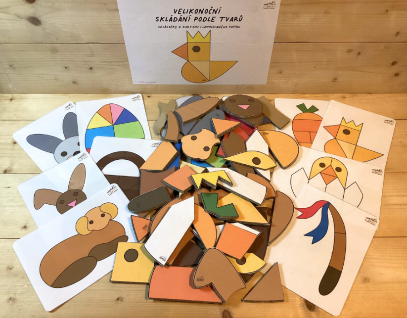 VELIKONOČNÍ SKLÁDAČKA PODLE TVARŮ - PDF: POLOTOVAR 