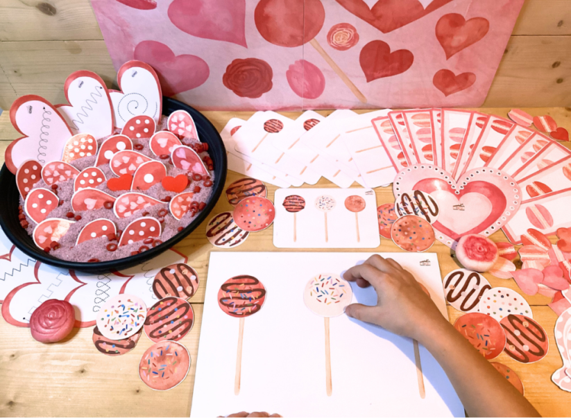 VALENTÝN - senzorické hraní - PDF: POLOTOVAR 