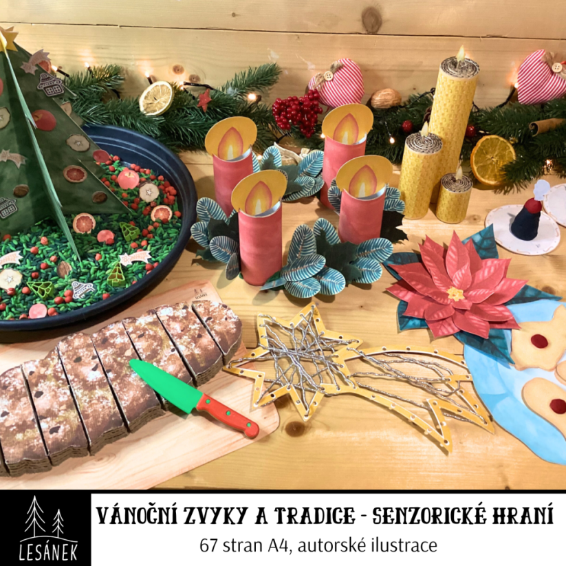 VÁNOČNÍ ZVYKY A TRADICE - SENZORICKÉ HRANÍ - PDF: PDF