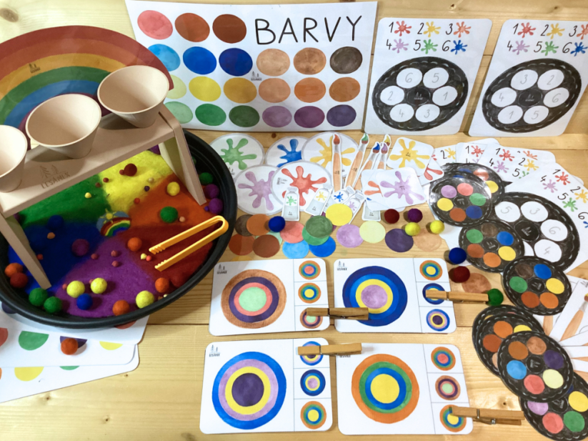 BARVY - senzorické hraní - PDF: POLOTOVAR 