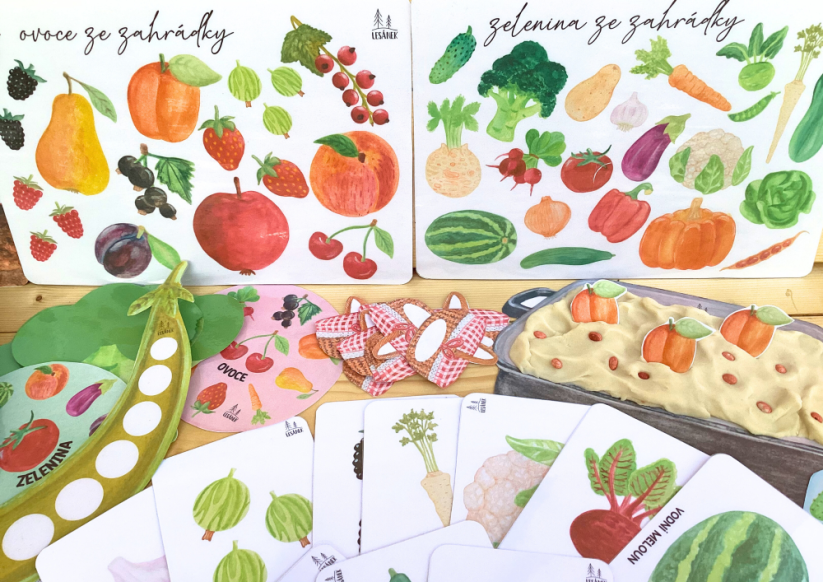 OVOCE A ZELENINA NA ZAHRÁDCE - senzorické hraní
