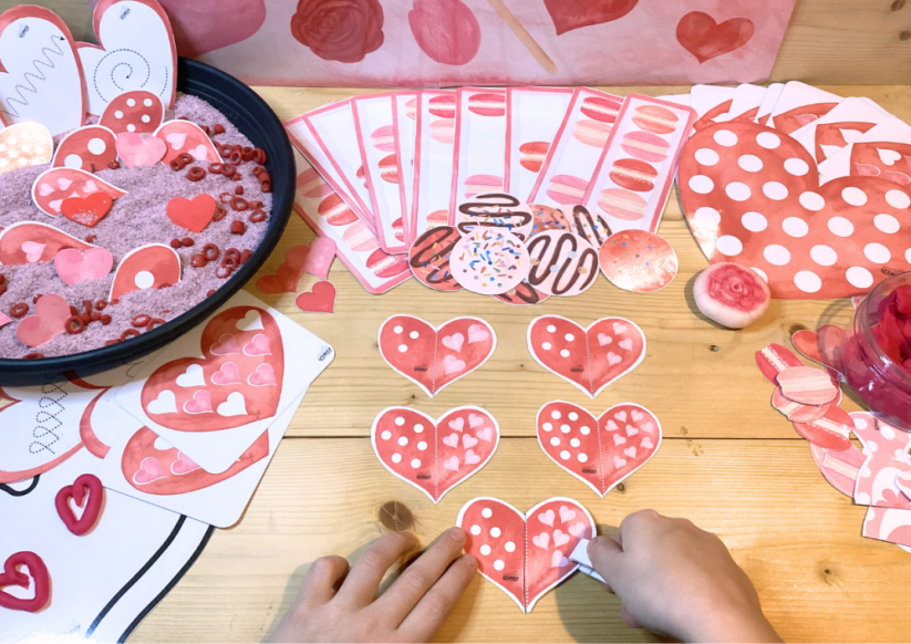 VALENTÝN - senzorické hraní - PDF: POLOTOVAR 