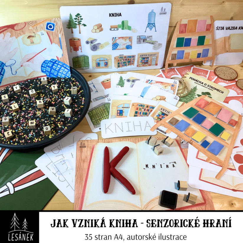 JAK VZNIKÁ KNIHA - senzorické hraní - PDF: POLOTOVAR 