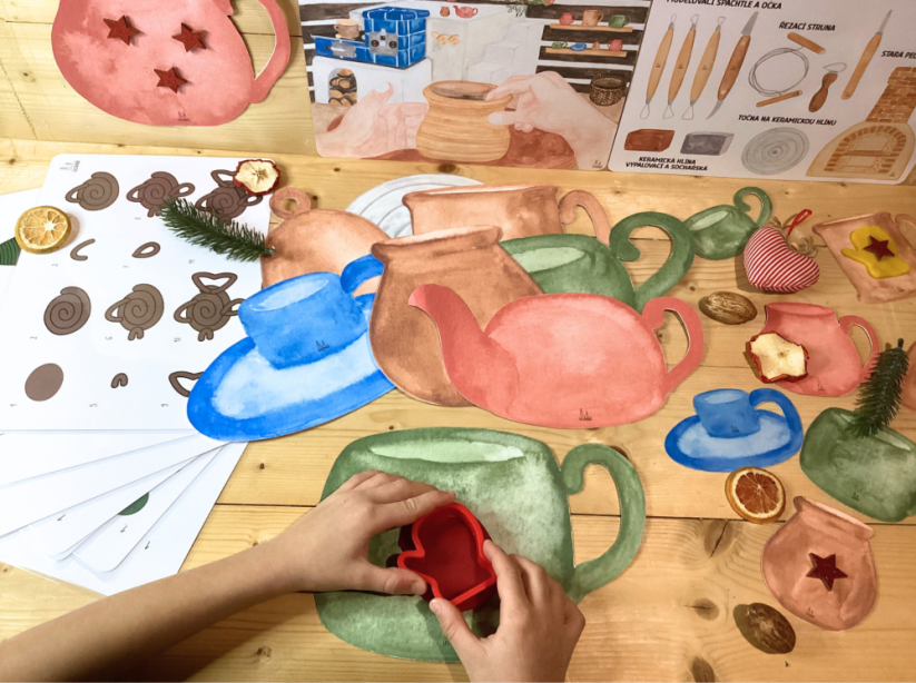 VÁNOCE U HRNČÍŘE - senzorické hraní - PDF: PDF