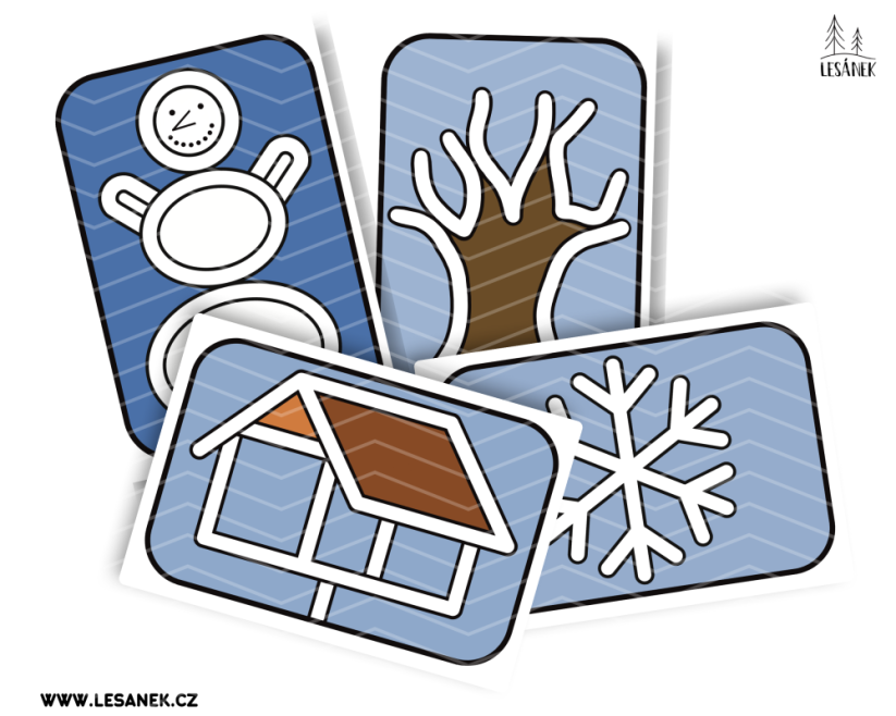 ZIMA - PODLOŽKY NA MODELÍNU - PDF: POLOTOVAR 