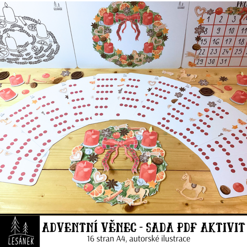 ADVENTNÍ VĚNEC - sada pdf aktivit - PDF: PDF