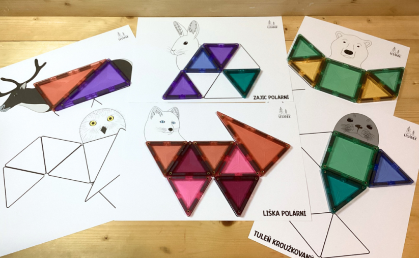 POLÁRNÍ ZVÍŘATA ŠABLONY - HRÁTKY S MAGNETICKOU STAVEBNICÍ - PDF: PDF