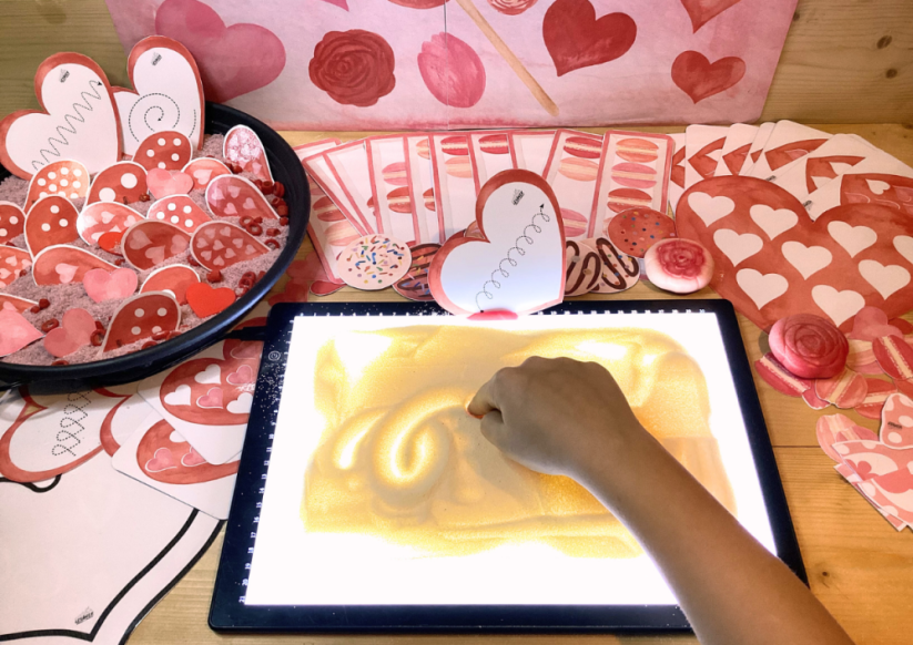 VALENTÝN - senzorické hraní - PDF: POLOTOVAR 