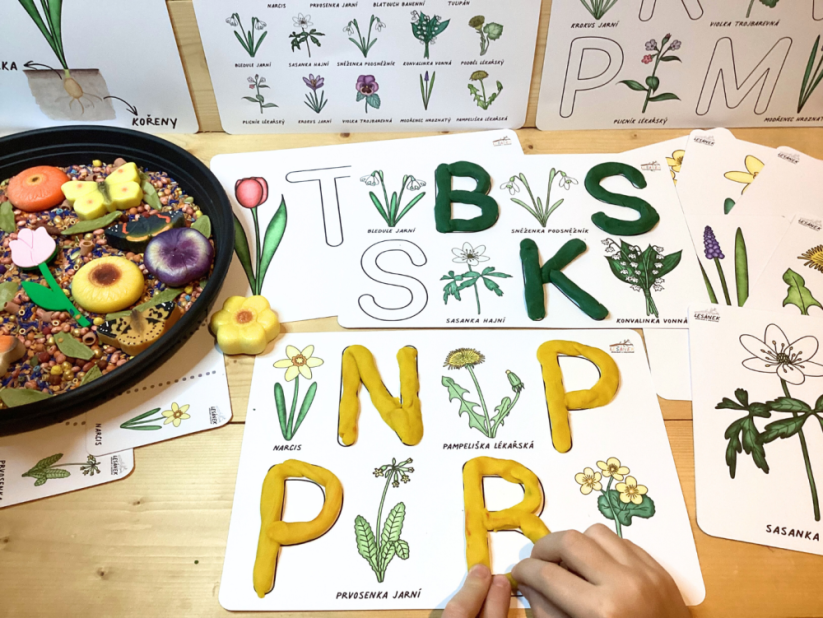 JARNÍ KVĚTINY - senzorické hraní - PDF: POLOTOVAR 