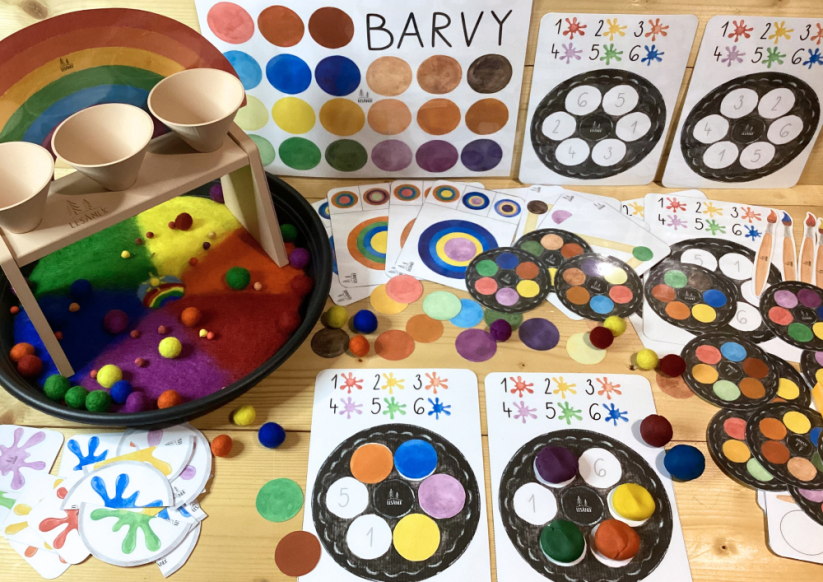 BARVY - senzorické hraní - PDF: POLOTOVAR 