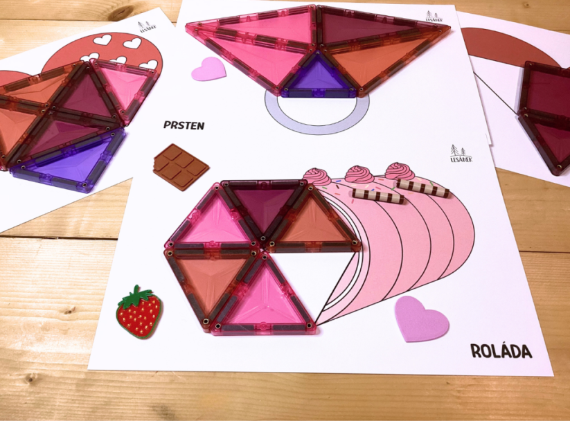 VALENTÝNSKÉ ŠABLONY - HRÁTKY S MAGNETICKOU STAVEBNICÍ - PDF: PDF