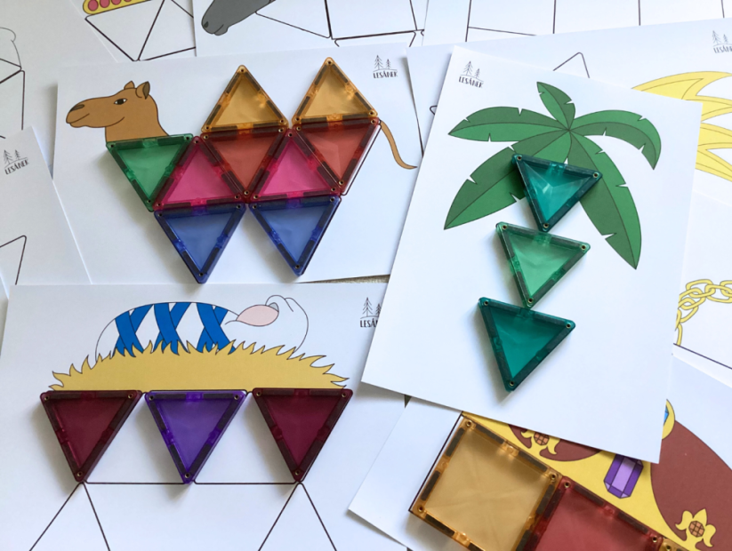 TŘÍKRÁLOVÉ ŠABLONY - HRÁTKY S MAGNETICKOU STAVEBNICÍ - PDF: POLOTOVAR 